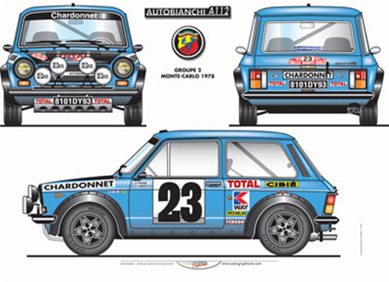 Poster AUTOBIANCHI ABARTH A112 GROUP 2 